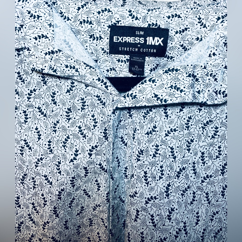 Express Men’s Button Up‎ Shirt Pattern Extra Slim Size, XL - Picture 2 of 3